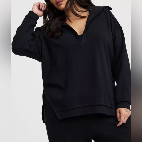 Torrid Fleece V-Neck Sweatshirt Elegant Cut Soft Comfortable size 3X - Picture 3 of 15